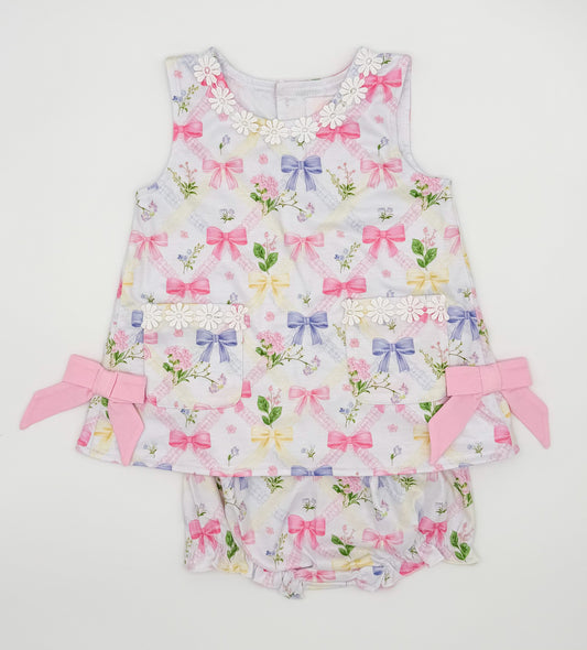 RTS: Petals + Ribbons Girl Diaper Set