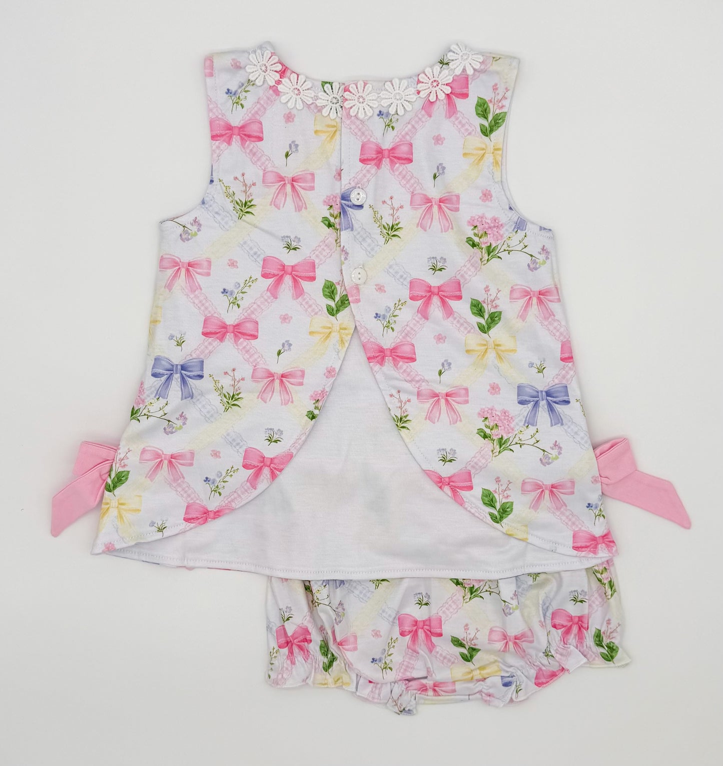 RTS: Petals + Ribbons Girl Diaper Set