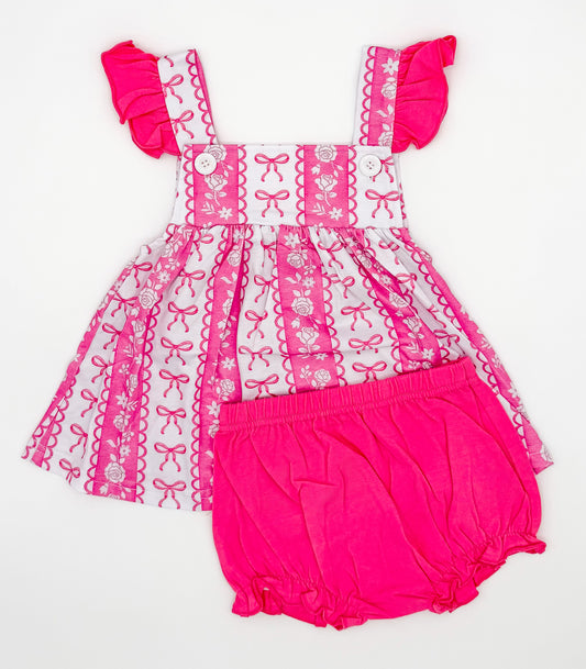 RTS: Rosebud Ribbons Girl Diaper Set