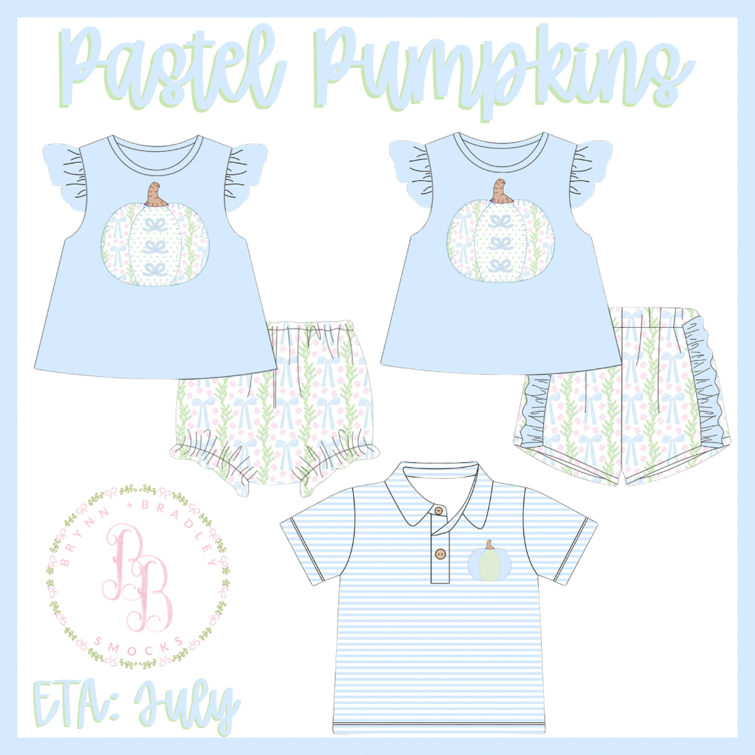 RTS: Pastel Pumpkins Girl Diaper Set
