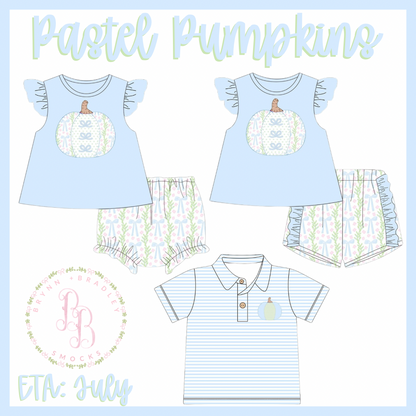 RTS: Pastel Pumpkins Girl Diaper Set