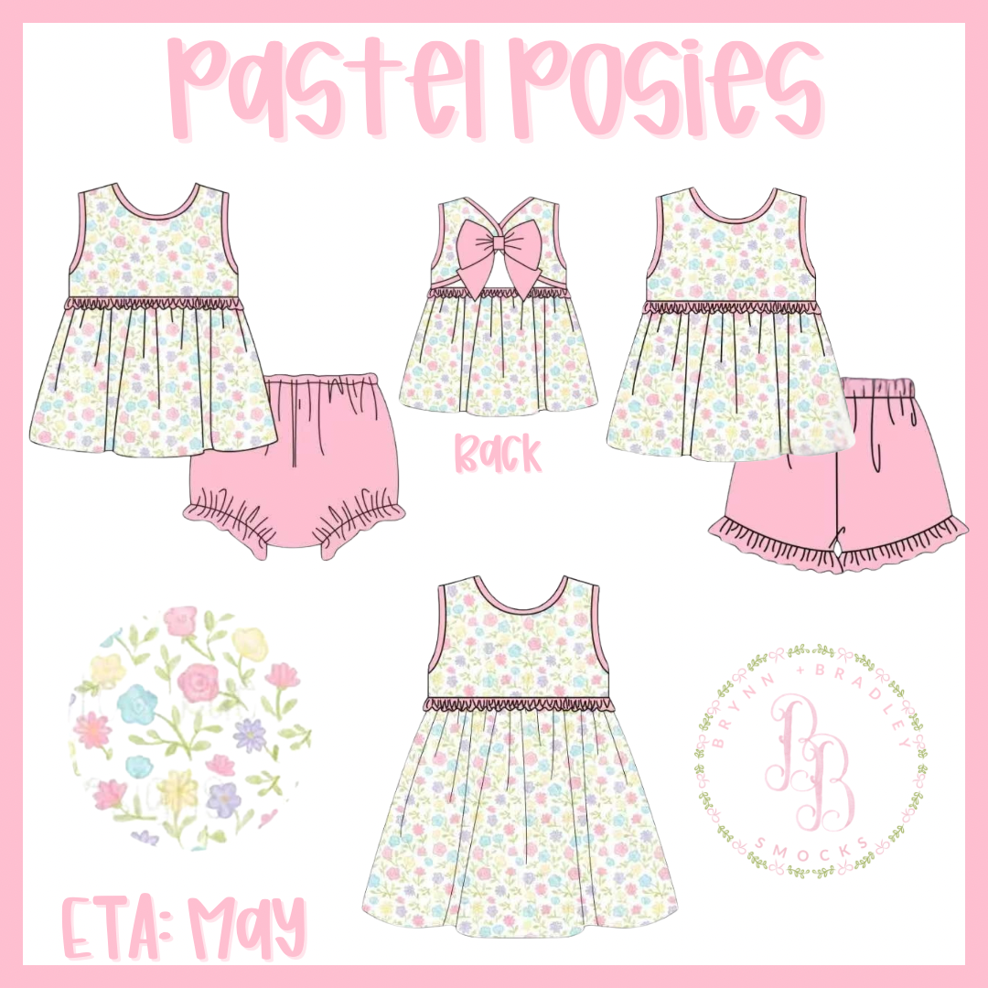 RTS: Girl’s Pastel Posies Diaper Set