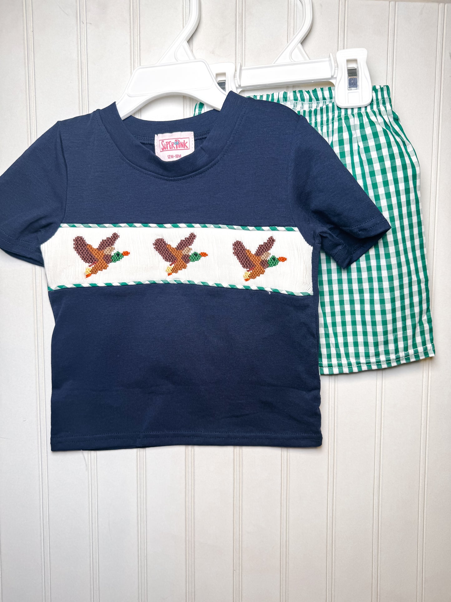 Boy’s Smocked Mallard Shorts Set