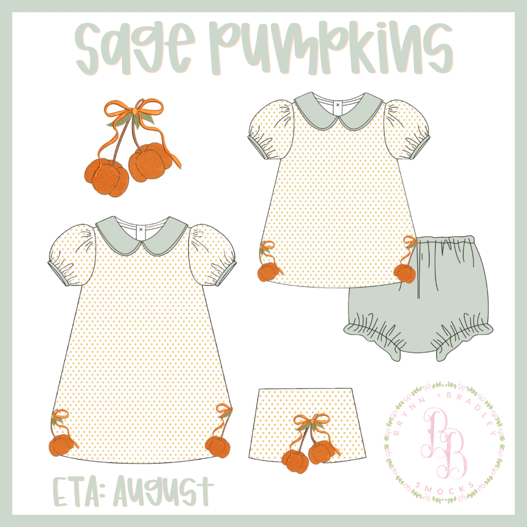 RTS: Sage Pumpkins Girl Diaper Set