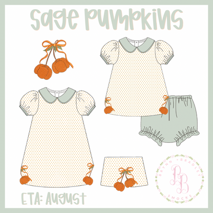 RTS: Sage Pumpkins Girl Diaper Set