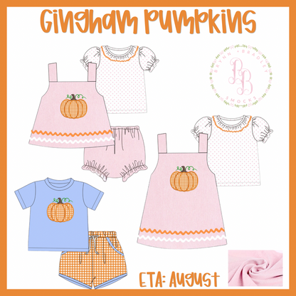 RTS: Gingham Pumpkins Girl Diaper Set