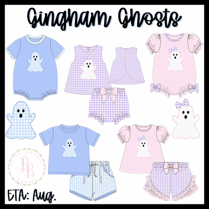 RTS: Gingham Ghosts Boy Shorts Set