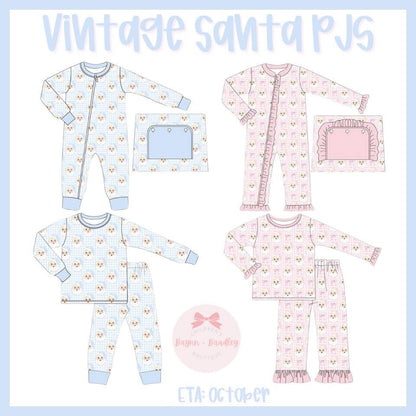 RTS: Vintage Santa Boy PJ Pants Set