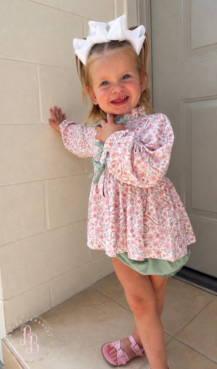 RTS: Mom + Me Fall Floral Girl Diaper Set + Dress