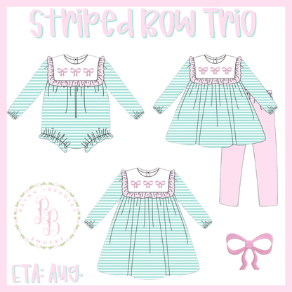 RTS: Striped Bow Trio Girl Pants Set