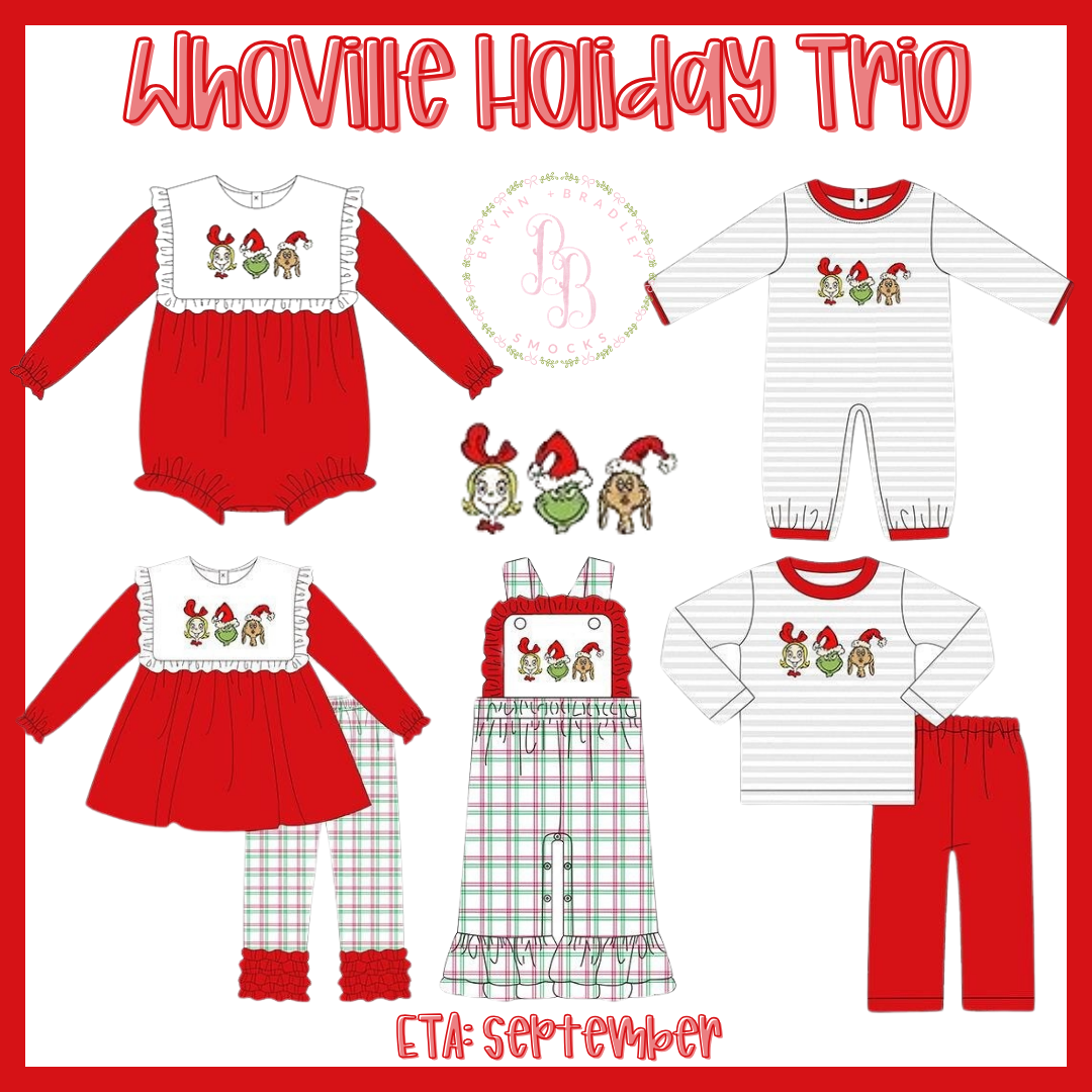 RTS: Whoville Holiday Trio Boy Pants Set