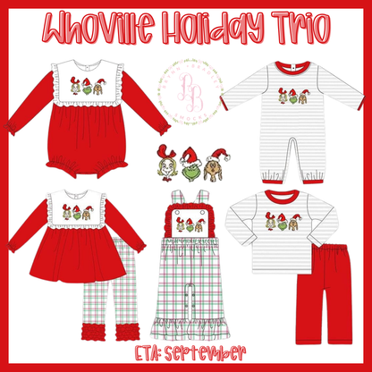 RTS: Whoville Holiday Trio Boy Pants Set