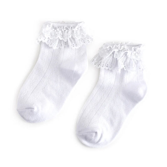 RTS: Little Stocking Co. White Lace Bobby Socks