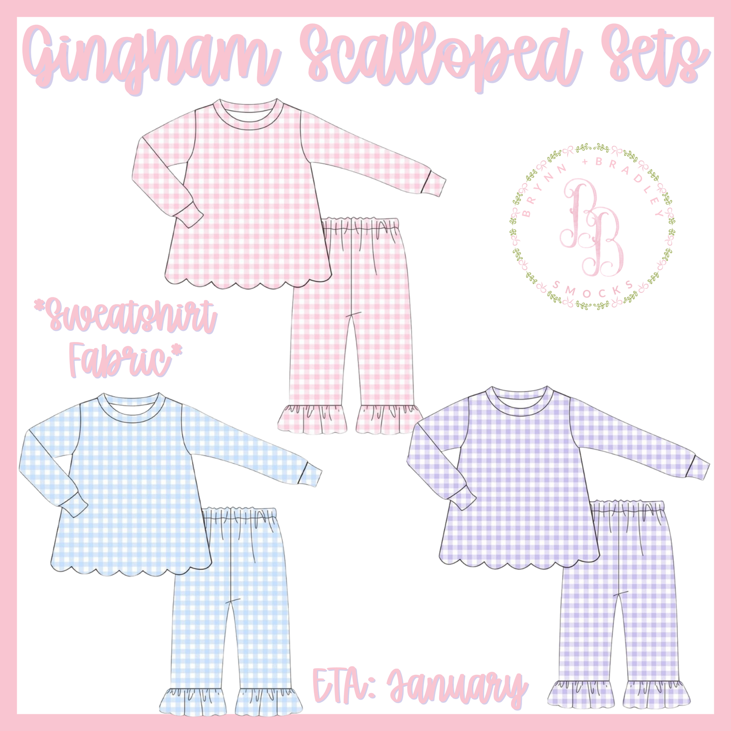 Preorder: Gingham Scalloped Sets Collection - ETA: January