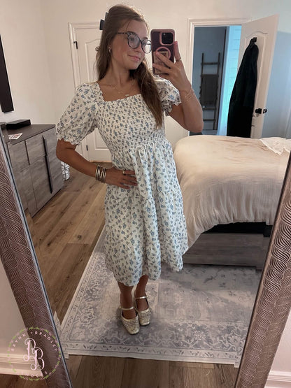 RTS: Bluebell Blooms Mom Midi Dress