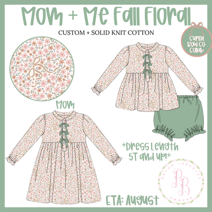 PO28: Mom + Me Fall Floral Girl Diaper Set + Dress