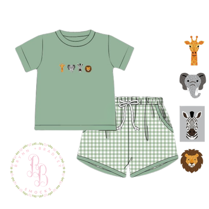 RTS: Zoo Friends Boy Shorts Set