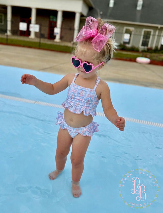 RTS: Sweet Floral Family Swim Girl 2 Pc. Swimsuit