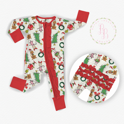RTS: Merry Mischief Bamboo Ruffle Zippy