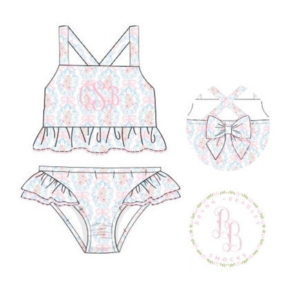 RTS: Sweet Floral Family Swim Girl 2 Pc. Swimsuit