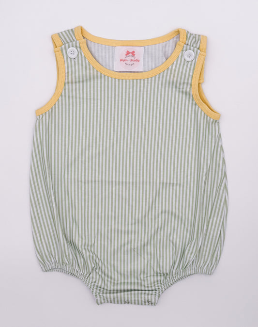 RTS: Purple Floral + Stripes Boy Bubble