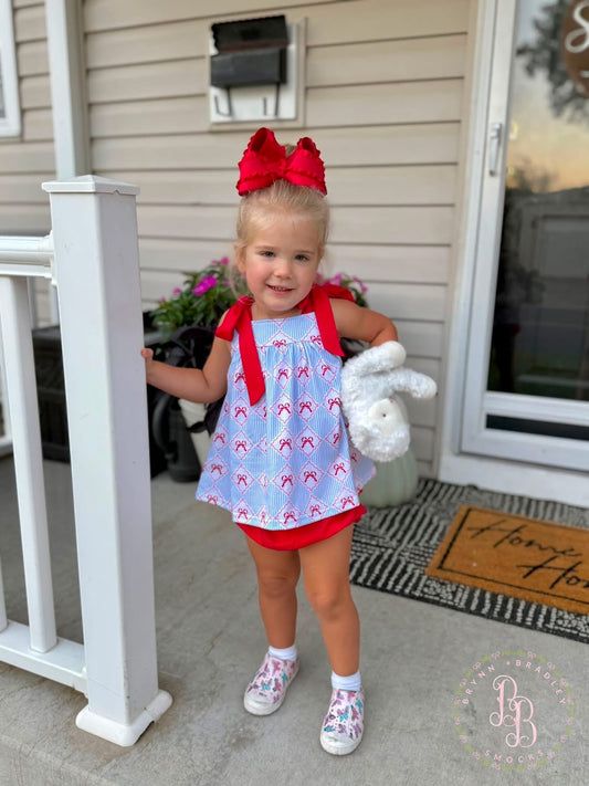 RTS: Bows + Stripes Girl Diaper Set