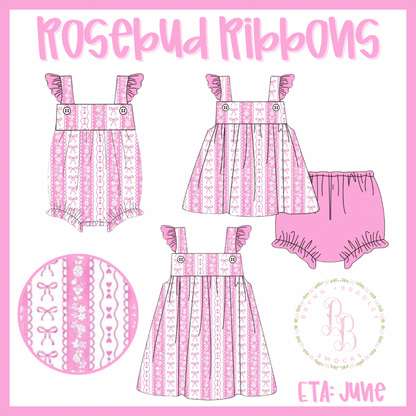 RTS: Rosebud Ribbons Girl Diaper Set