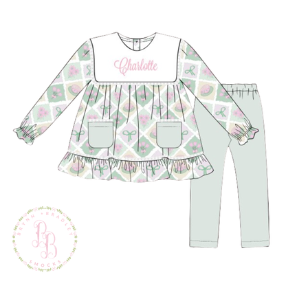 PO31: Garden Tea Party Girl Pants Set- ETA: December