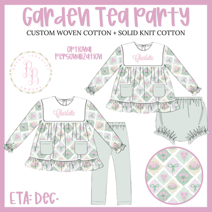 PO31: Garden Tea Party Girl Diaper Set- ETA: December