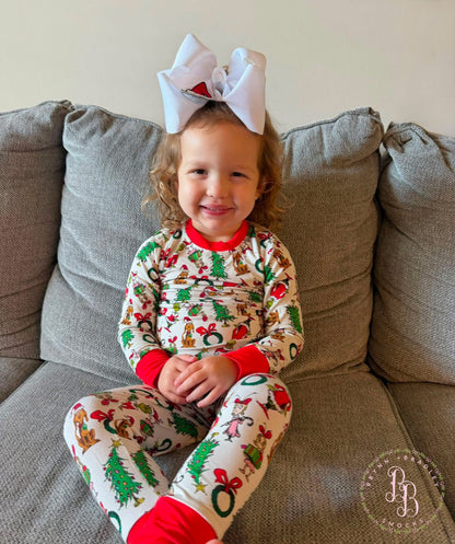 RTS: Merry Mischief Bamboo Long Sleeve Pants Set