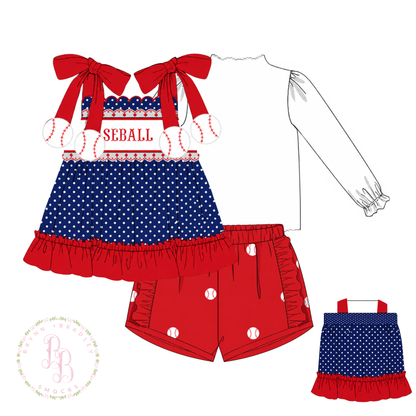 WS PO31: Baseball Sis Girl Shorts Set- ETA: December