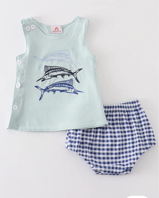 Boy’s Swordfish Diaper Set