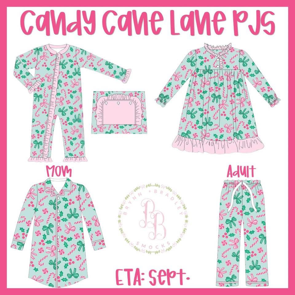 RTS: Candy Cane Lane PJs Girl Zippy