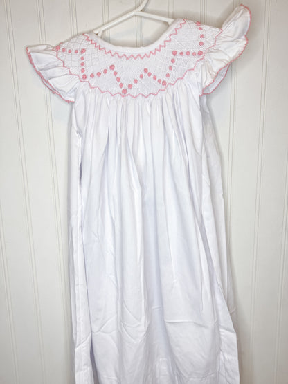 RTS: Girl’s Tiny Flower Smocked Bishop Dress