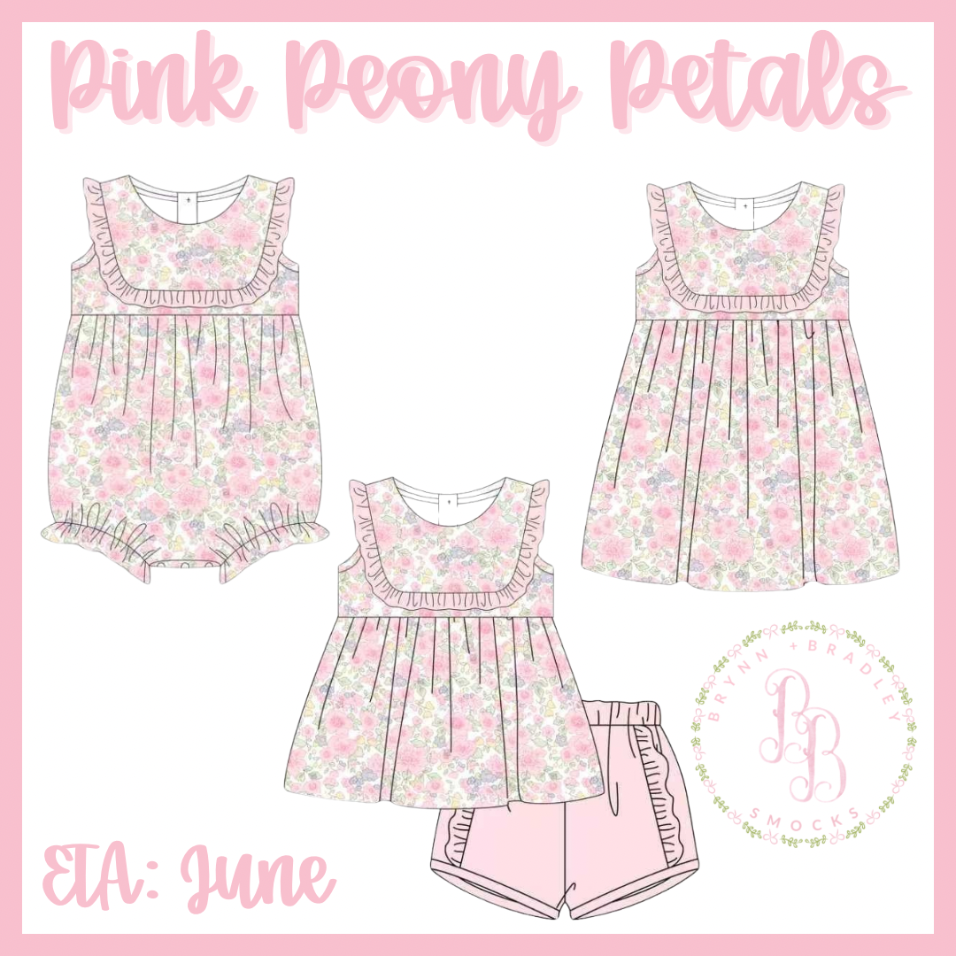 RTS: Pink Peony Petals Girl Bubble