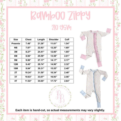 RTS: Tulips + Bows Bamboo Ruffle Zippy