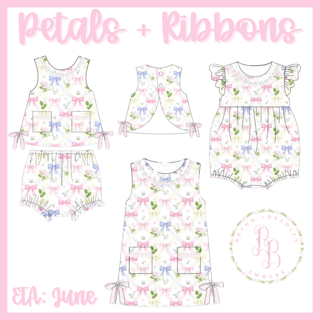 RTS: Petals + Ribbons Girl Diaper Set