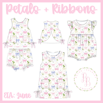 RTS: Petals + Ribbons Girl Diaper Set