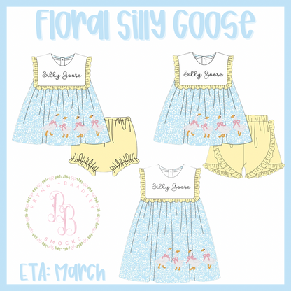 RTS: Floral Silly Goose Girl Diaper Set