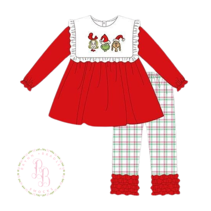 RTS: Whoville Holiday Trio Girl Pants Set