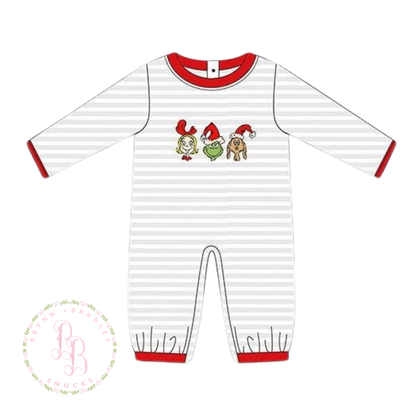 RTS: Whoville Holiday Trio Boy Romper