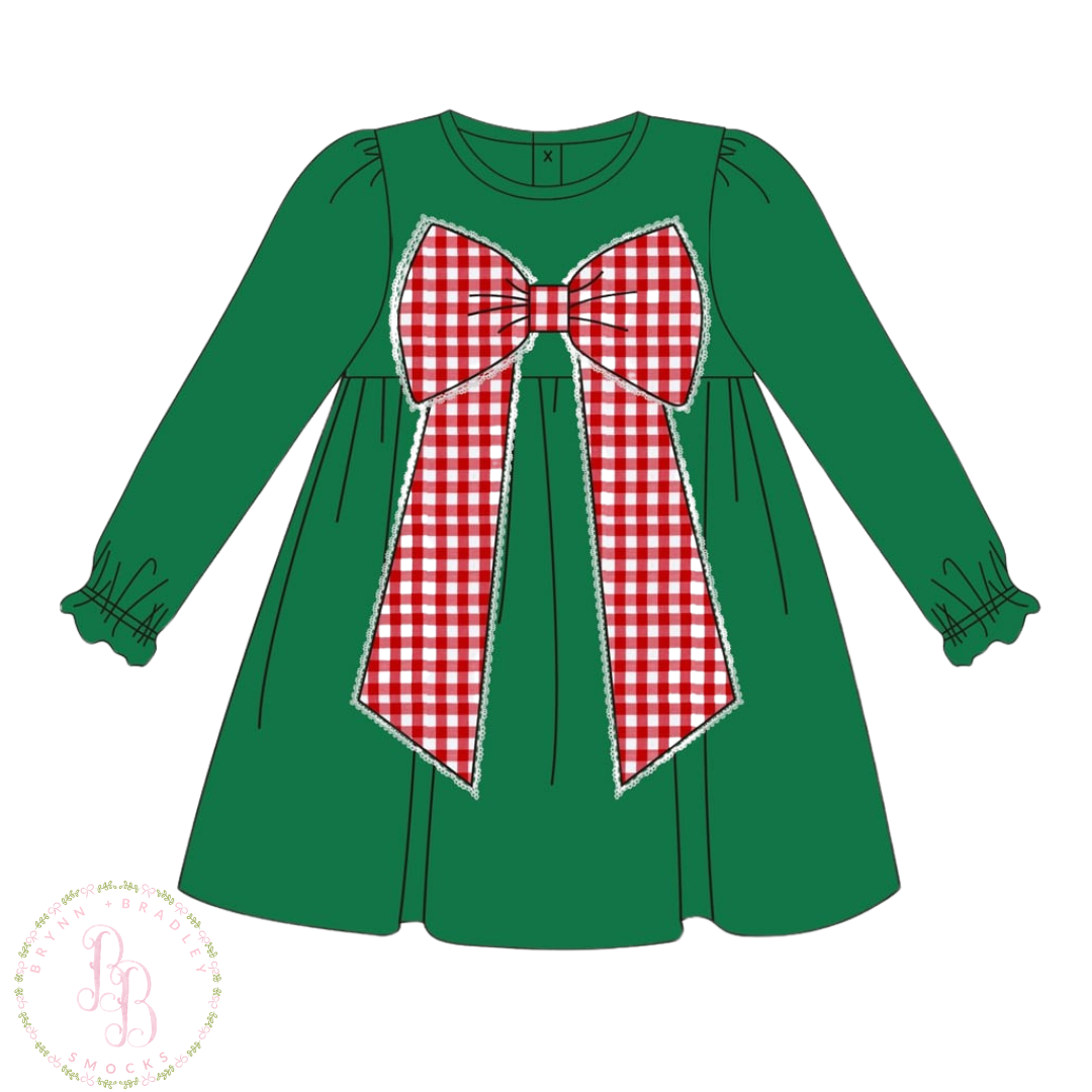 RTS: Classic Gingham Christmas Girl Dress