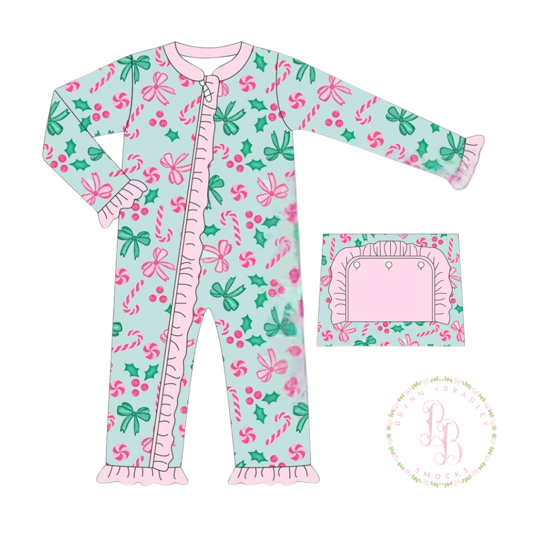 RTS: Candy Cane Lane PJs Girl Zippy