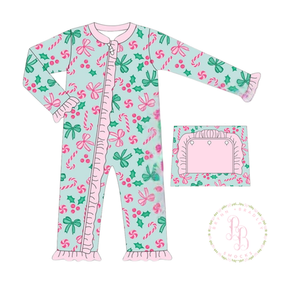 RTS: Candy Cane Lane PJs Girl Zippy