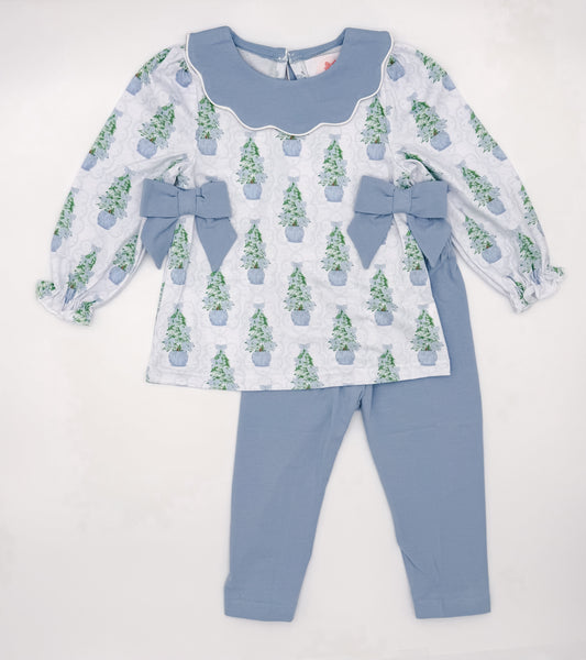 RTS: Grandmillennial Trees Girl Pants Set