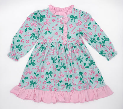 RTS: Candy Cane Lane PJs Girl Nightgown