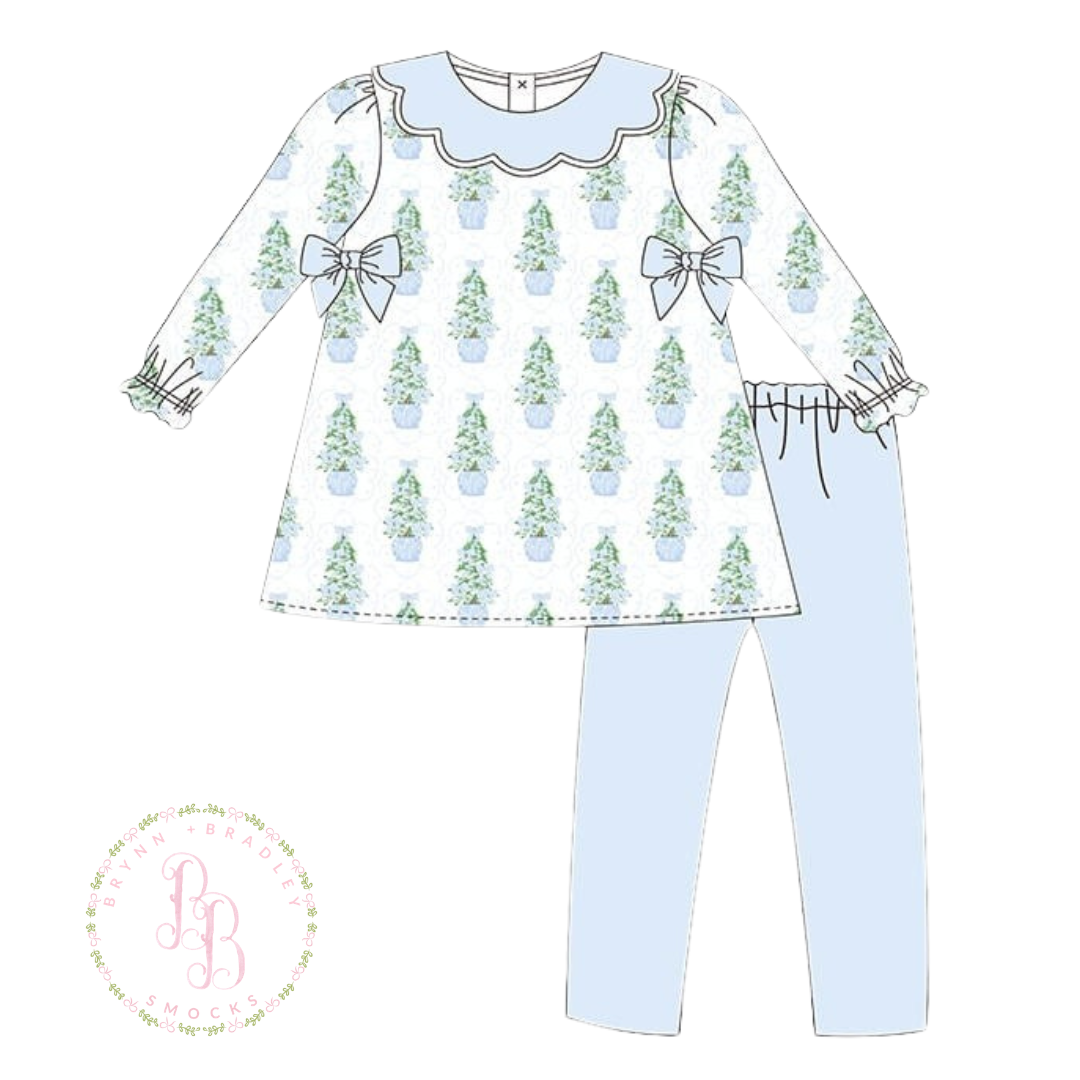 RTS: Grandmillennial Trees Girl Pants Set