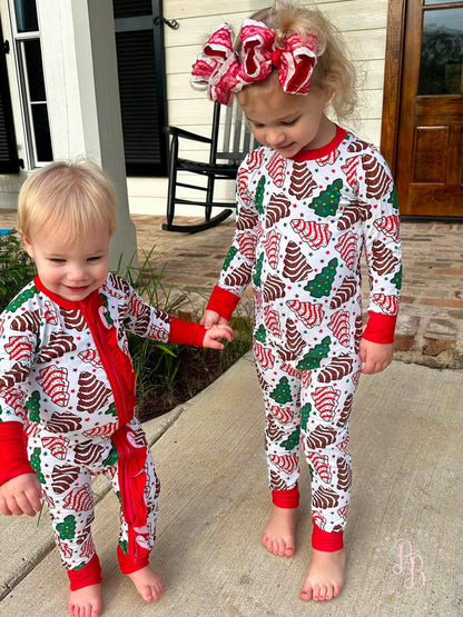 RTS: Christmas Tree Cakes Bamboo Long Sleeve Pants Set