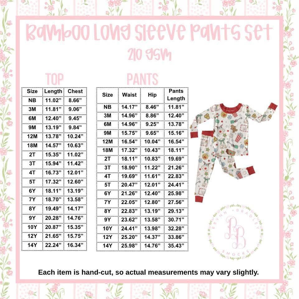 RTS: Christmas Tree Cakes Bamboo Long Sleeve Pants Set