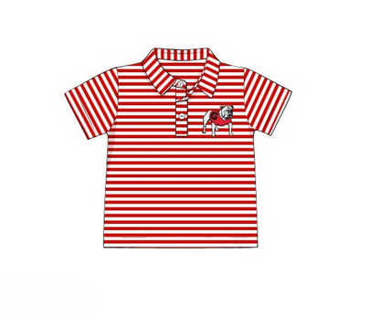Boy’s Bulldog Striped Polo Shirt
